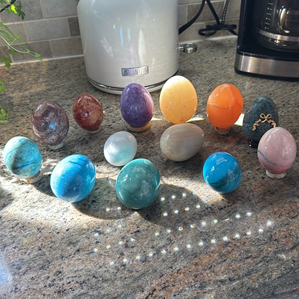Beautiful stone egg collection
